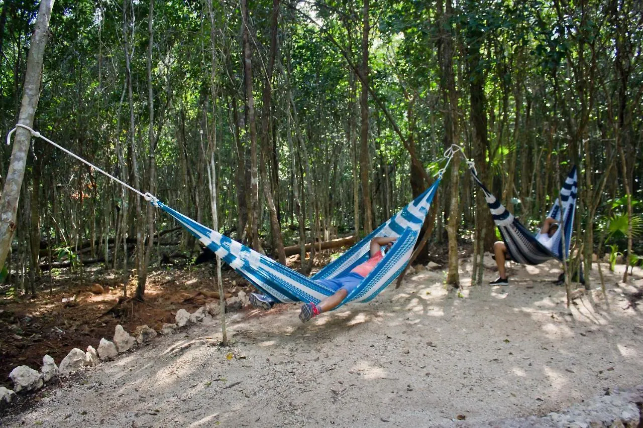*** Campsite Aldea Maya-Ha Cabanas Con Cenotes Puerto Morelos Mexico